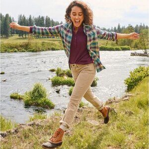 L.L Bean Womens BeanFlex Five-Pocket Corduroy Pants Mid-Rise Straight-Leg 10 M/T